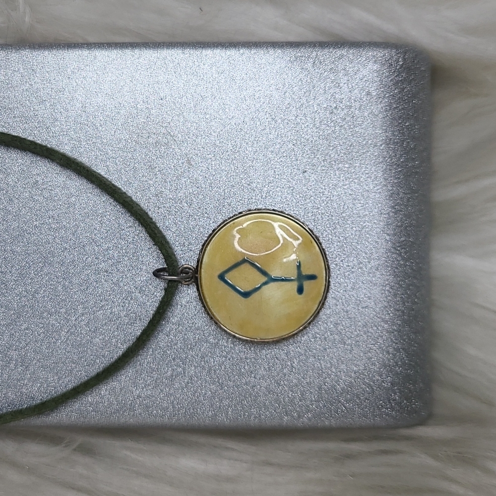 Pallas Pendant Charm  Sterling Silver Yellow Enamel Handmade Jewelry Unisex Star